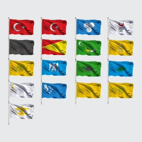 17'li Türk Devletleri Seti - Türk Bayrakları Seti, Eski Türk Devletleri Bayrağı · Bayrak & Flama