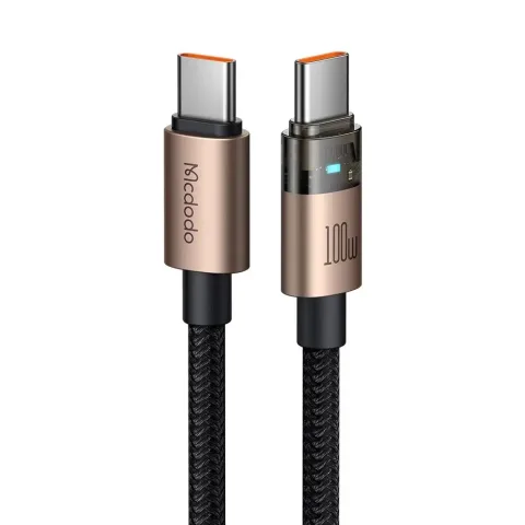 Mcdodo CA-5581 Type-c to Type-c 100w 1.2m Led Işıklı Şeffaf Kablo