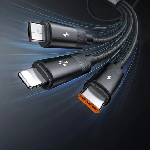 Mcdodo CA-5790 3in1 Arada USB-A- Type-c + Lightning + Mikro USB Şarj Ve Veri Aktarım Kablosu 1,2 M