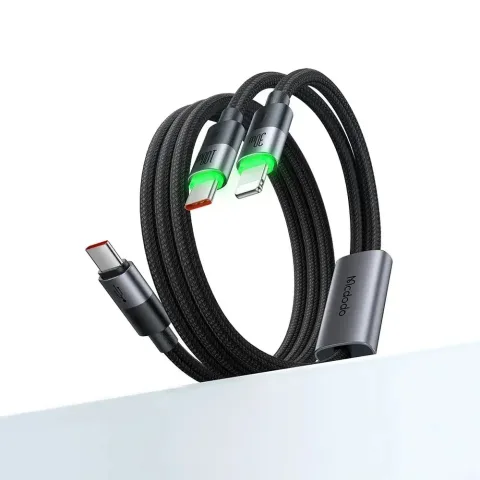 Mcdodo CA-6700 2'si 1 Arada 100W Type-C to Type-C ve Lightning Şarj Kablosu 1.5M