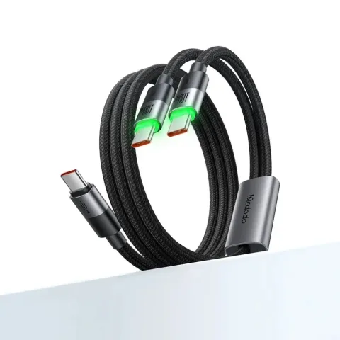 Mcdodo CA-6740 2-in-1 Kablo 100 W Type-c Type-c+Type-c 1.5 M Siyah Kablo