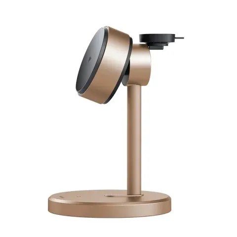 Mcdodo CH-2463 15w Magq  qİ2 3in1Arada Kablosuz Şarj Standı - Çöl Titanyum