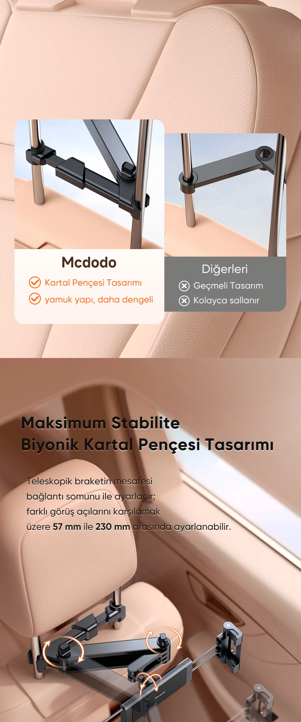 Mcdodo CM-4320 Araç Koltuk Arkası Tablet Tutucu ürün afişi · bölüm 4