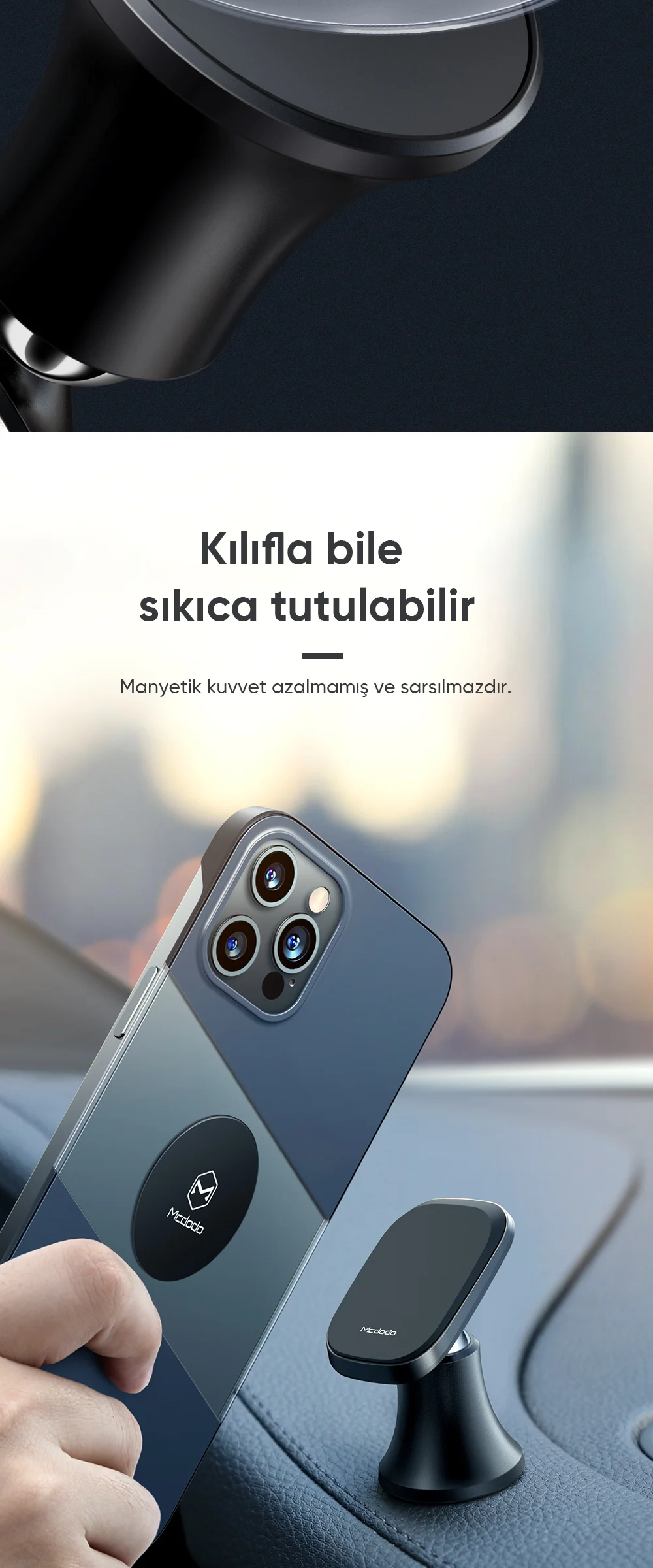 Mcdodo CM-8490 360° Dönebilen Magnetic Araç Tutucu Siyah ürün afişi · bölüm 5