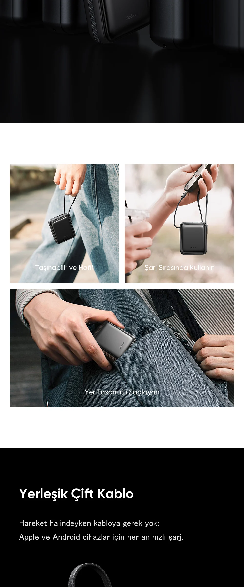 Mcdodo MC-2550 10000mAh 22.5w Dahili Kablolu Mini Powerbank ürün afişi · bölüm 3