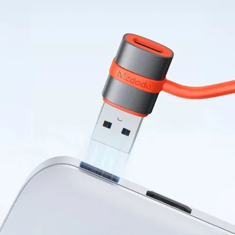 Mcdodo OT-3800 USB-C to USB-A 3.0 Adaptörü Silikon Kancalı Siyah