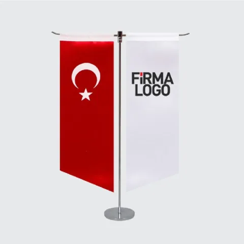 T Direkli Yan Kesim Masa Bayrağı - T Direk Masa Bayrağı, T Direk Masa Bayrakları · Bayrak & Flama