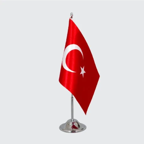 Türk Bayrağı Masa Seti Tek Direkli — Bayrak & Flama